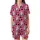 Cute Animal Lovers' Vibrant Hot Pink Flat 2D Cartoon Dairy Cow Rosy Cheeks Strawberry Moo Design Satin Short-Sleeve Pajamas Set - 2