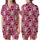 Cute Animal Lovers' Vibrant Hot Pink Flat 2D Cartoon Dairy Cow Rosy Cheeks Strawberry Moo Design Satin Short-Sleeve Pajamas Set - 1