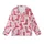 Cowgirl Chic Fans' Blush Pink Fuchsia Stylized Scattered Cowboy Boots Heart Badge Pattern Kid Satin Pajamas Set - 2