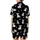 Highland Cow Fans' Black and White Illustrative Stencil Style Seamless Repeating Pattern of Cute Highland Cows with Flower Crowns Satin Short-Sleeve Pajamas Set - 3