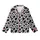 Animal Print Lovers' Bold Black White Cow Spot Pattern with Stylized Cow Heads and Milk Splashes Kid Satin Pajamas Set - 2