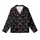 Cat Lovers' Whimsical Flat Illustrative Smiling Cat Faces Black White Pink Pattern Kid Satin Pajamas Set - 2