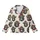 Cute Animal Lovers' Fluffy Baby Highland Cow Black White Fur Light Pink Snout Brown Striped Pom-Pom Beanie Pattern Kid Satin Pajamas Set - 2