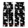 Highland Cow Fans' Black and White Illustrative Stencil Style Seamless Repeating Pattern of Cute Highland Cows with Flower Crowns Kid Satin Pajamas Set - 3