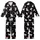 Highland Cow Fans' Black and White Illustrative Stencil Style Seamless Repeating Pattern of Cute Highland Cows with Flower Crowns Kid Satin Pajamas Set - 1