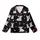 Highland Cow Fans' Black and White Illustrative Stencil Style Seamless Repeating Pattern of Cute Highland Cows with Flower Crowns Kid Satin Pajamas Set - 2