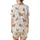 Whimsical Animal Lovers' Fluffy Highland Cow & Calf Watercolor Reddish-Brown & Lavender Wildflower Repeating Pattern Satin Short-Sleeve Pajamas Set - 3