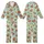 Whimsical Animal Lovers' Pastel Mint Green Highland Cow Golden Sunflower Rustic Repeat Design Kid Satin Pajamas Set - 1