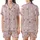 Cat Owner's Cartoon Cat Face Silhouette Black Outline Bubblegum Pink Pattern Satin Short-Sleeve Pajamas Set - 1