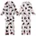 Cat Lovers' Whimsical Black Cat Pink Blob Polka Dot Seamless White Pattern Kid Satin Pajamas Set - 1