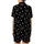 Cat Lover's Minimalist White Line Art Cat Faces & Tiny Scattered Hearts Black Pattern Satin Short-Sleeve Pajamas Set - 3