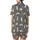 Black Outline Cartoon Cats, Tan White Brown Spots, Pink Cheeks. 'Cute Cat' Text on Grey. Satin Short-Sleeve Pajamas Set - 3
