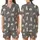 Black Outline Cartoon Cats, Tan White Brown Spots, Pink Cheeks. 'Cute Cat' Text on Grey. Satin Short-Sleeve Pajamas Set - 1