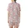 Cat Lovers' Whimsical Pastel Pink Seamless Cartoon Cats White Bodies Black Outlines & Pink Hearts Satin Short-Sleeve Pajamas Set - 3