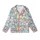 Cat Lover's Peeking Sleeping Stretching Cats Pattern: Pink Blue Grey Tan Aqua Eyes Kid Satin Pajamas Set - 2