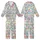 Cat Lover's Peeking Sleeping Stretching Cats Pattern: Pink Blue Grey Tan Aqua Eyes Kid Satin Pajamas Set - 1