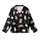 Cat Lover's Black Outline Cartoon Cats Pattern Posing White Tan Grey-Blue Red Hearts Kid Satin Pajamas Set - 2