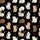 Kawaii Style Enthusiasts' Playful Hand-Drawn Cartoon Cats, Pink Hearts, White Grey Brown Peach on Black Kid Satin Pajamas Set - 4