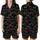 Black Cat Lovers' Neon Pop Whimsical Black Cat Seamless Pattern Electric Blue Pink Yellow Green White Outlines Satin Short-Sleeve Pajamas Set - 1