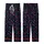 Cosmic Art Lovers' Vibrant Neon Blue Magenta Violet Cyan Flat Stars Shooting Stars Cosmic Pattern Kid Satin Pajamas Set - 3