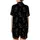 Cat Lovers' Minimalist White Line Art Sleeping Cats Black Background Whimsical Celestial Pattern Satin Short-Sleeve Pajamas Set - 3