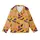 Halloween Lovers' Vibrant Pumpkin Orange Whimsical Pattern with Purple Witch Hats, Pink Brooms, Black Bats, Spiders, Cats & Gold Moons Kid Satin Pajamas Set - 2