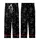 Cat Lovers' Minimalist White Line Art Sleeping Cats Black Background Whimsical Celestial Pattern Kid Satin Pajamas Set - 3