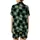Cat Lovers' Playful Plump Minimalist Black Muted Green Cartoon Cats Forest Green Repeating Pattern Satin Short-Sleeve Pajamas Set - 3