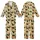 Mischievous Cat Lovers' Pale Yellow Black Cat Red Eyes Orange Skull Jack-o'-Lantern Naive Art Pattern Kid Satin Pajamas Set - 1