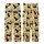 Mischievous Cat Lovers' Pale Yellow Black Cat Red Eyes Orange Skull Jack-o'-Lantern Naive Art Pattern Kid Satin Pajamas Set - 3