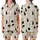 Cat Lovers' Whimsical Black Line Art Cats Seamless Pattern Creamy Off-White Background Satin Short-Sleeve Pajamas Set - 1