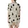 Cat Lovers' Whimsical Black Line Art Cats Seamless Pattern Creamy Off-White Background Satin Short-Sleeve Pajamas Set - 3