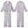 Cat Lovers' Playful White Cartoon Cats Seamless Pattern, Bold Black Outlines, Soft Lavender Background Kid Satin Pajamas Set - 1