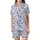 Western Enthusiasts' Illustrative Dusty Periwinkle Cobalt Blue Cowboy Boot Hat Cactus Rattlesnake Pattern Satin Short-Sleeve Pajamas Set - 2