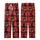 Cat & Ramen Enthusiasts' Whimsical Black Cat Ramen Bowl Red Black Buffalo Plaid Love Kanji Graphic Kid Satin Pajamas Set - 3