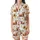 Whimsical Nature Lovers' Rustic Watercolor Highland Cow Golden Sunflower & Olive Teal Leaf Pattern Satin Short-Sleeve Pajamas Set - 2