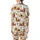 Whimsical Nature Lovers' Rustic Watercolor Highland Cow Golden Sunflower & Olive Teal Leaf Pattern Satin Short-Sleeve Pajamas Set - 3