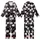 Cat Lovers' Expressive Cartoon Cat Faces Black White Gray Repeat Pattern Pink Accents Kid Satin Pajamas Set - 1