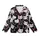 Cat Lovers' Expressive Cartoon Cat Faces Black White Gray Repeat Pattern Pink Accents Kid Satin Pajamas Set - 2