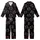 Cat Lovers' Black Minimalist Winking Cat Face Pink Cheeks Scattered Repeat Pattern Kid Satin Pajamas Set - 1