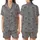 Whimsical Animal Lovers' Black Line Art Highland Cow Calves Floral Seamless Pattern on Heather Gray Satin Short-Sleeve Pajamas Set - 1