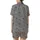 Whimsical Animal Lovers' Black Line Art Highland Cow Calves Floral Seamless Pattern on Heather Gray Satin Short-Sleeve Pajamas Set - 3