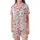 Cute Cow Lovers' Whimsical White Spotted Cartoon Cows Hot Pink Hearts Pastel Pink Seamless All-Over Design Satin Short-Sleeve Pajamas Set - 2