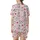 Cute Cow Lovers' Whimsical White Spotted Cartoon Cows Hot Pink Hearts Pastel Pink Seamless All-Over Design Satin Short-Sleeve Pajamas Set - 3