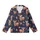 Highland Cow Lovers' Charming Watercolor Fluffy Autumn Plaid Farm Animal Pattern on Deep Navy Kid Satin Pajamas Set - 2