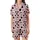 Kawaii Lovers' Whimsical Pastel Pink Cartoon Cow Face Heart Spot All-Over Print Satin Short-Sleeve Pajamas Set - 2