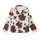 Pattern Lovers' Fluid Organic Dark Brown Cow Print Style on Crisp White Kid Satin Pajamas Set - 2
