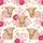 Whimsical Animal Lovers' Fluffy Baby Highland Cow Pink Floral Cream Illustration Satin Short-Sleeve Pajamas Set - 4