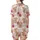 Whimsical Animal Lovers' Fluffy Baby Highland Cow Pink Floral Cream Illustration Satin Short-Sleeve Pajamas Set - 3