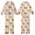 Highland Cow Lovers' Whimsical Watercolor Highland Cow Calf All-Over Pattern with Pink Roses, Sage Leaves, Cream Background Kid Satin Pajamas Set - 1
